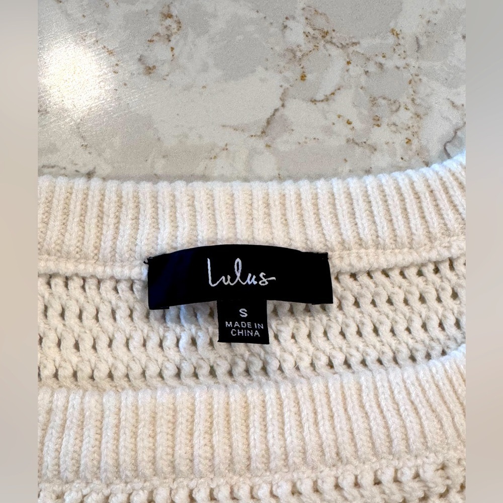 Lulu's Cream Knit Tank Top, Small - Picture 2 of 7